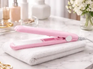 Zaparkorun Cestovní mini žehlička na vlasy - modrá - růžová