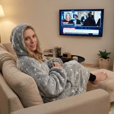 Zaparkorun Deka s rukávy a kapucí svítící ve tmě – Šedá