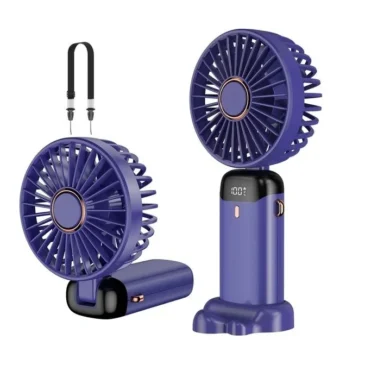 Skládací multifunkční ventilátor s LED displejem Z9 – modrý