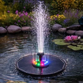 Solární plovoucí fontána – LUARO KX2855 – 16 cm – RGB LED