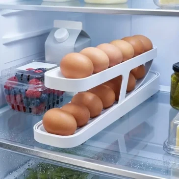 Skládací organizér na vejce do ledničky – 2 řady – bílý