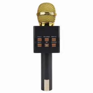 Bezdrátový Bluetooth karaoke mikrofon MC871 3v1 - zlatý