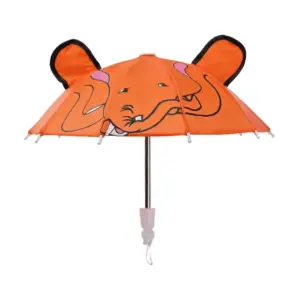 Mini deštník s oušky s motivy zvířat - oranžový
