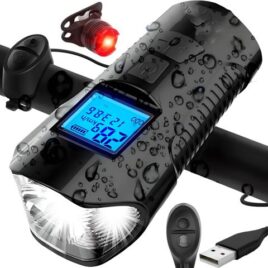 VERK LED Světlo na Kolo 3v1 – Přední/Zadní – Tachometr – Zvonek