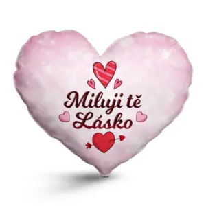 3D polštář ve tvaru srdce: Miluji tě lásko