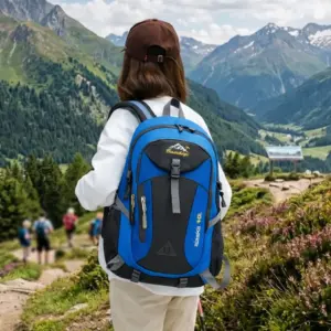 Lehký odolný batoh na turistiku 40L - modrý