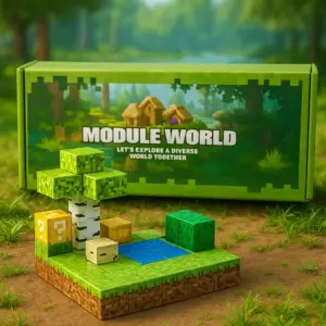 Magnetická stavebnice Module World – 48 kostiček + 2 figurky