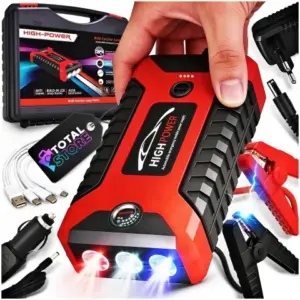 Startovací booster powerbanka pro auta JX27 - 99800 mAh - 4x USB - LED svítilna