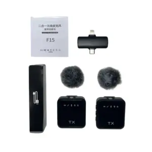 Bezdrátový klopový mikrofon - 2 mikrofony - redukce šumu - Plug & Play