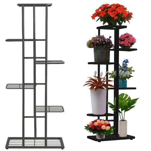 Stojan na květiny Ruhhy - 106 cm - 6 polic - černý - Image 2