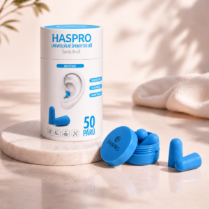 Špunty do uší na spaní - HASPRO TUBE50 – 50 párů - růžové - modré