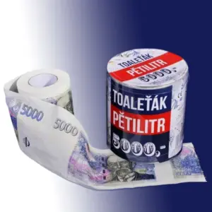 Toaletní papír s motivem pětitisícovky